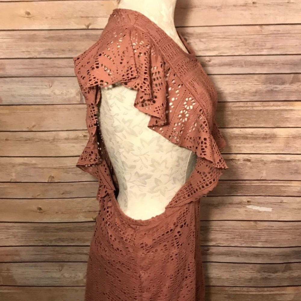 FREE PEOPLE BEACH Lindy Mini Dresz Eyelet - Picture 6 of 8